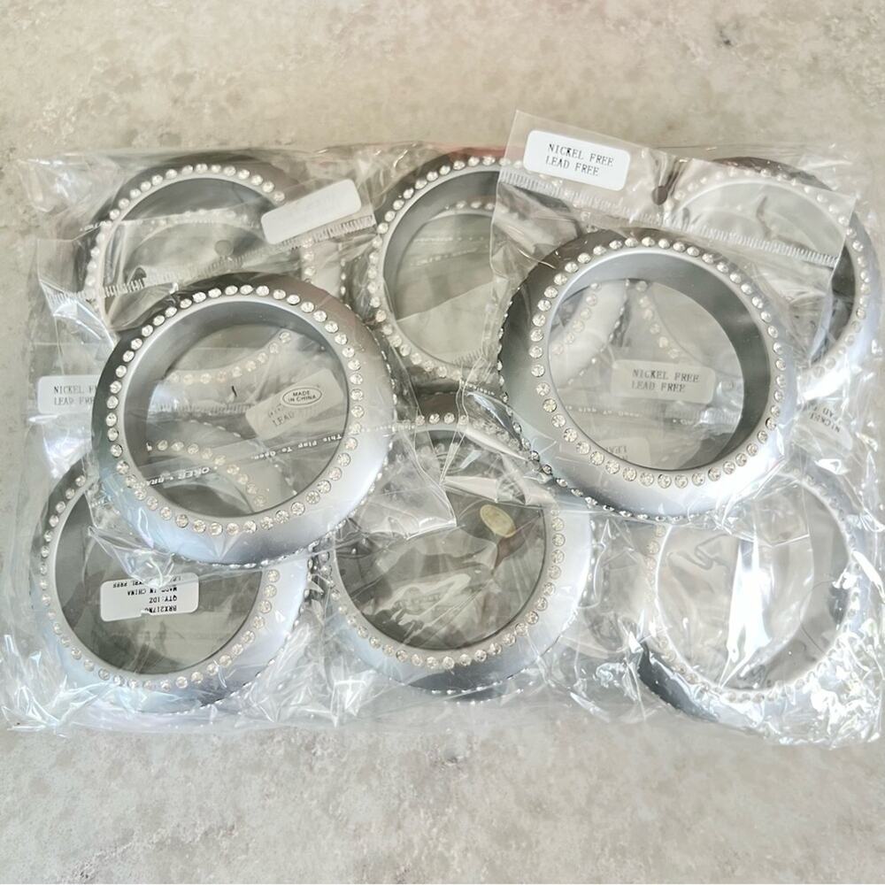 Wholesale 14 bracelets silver rhinestone